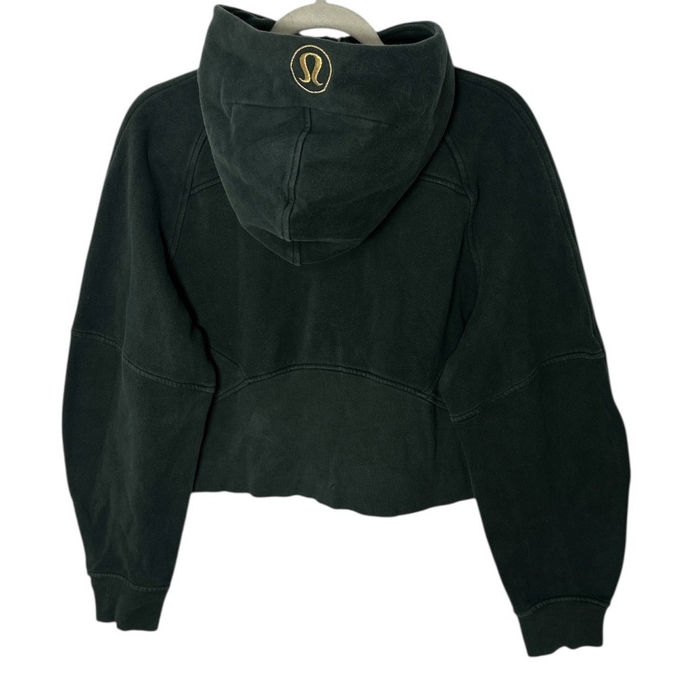 Lululemon Scuba Women's M/L Oversized 1/2 Zip Hoodie Gold Zip Cropped Atheisure - Picture 2 of 7